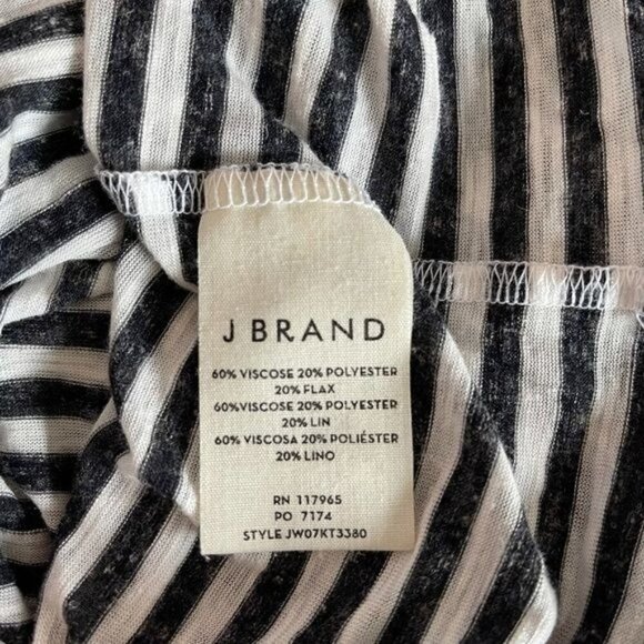 J Brand Black Stripe Linen Oversized Top - Picture 4 of 6